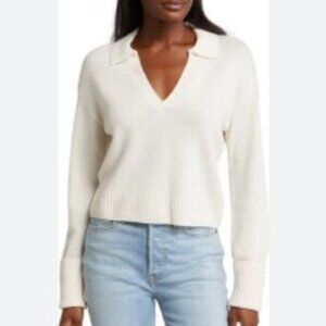 Paige Maxie Johnny Collar Cashmere Sweater Medium